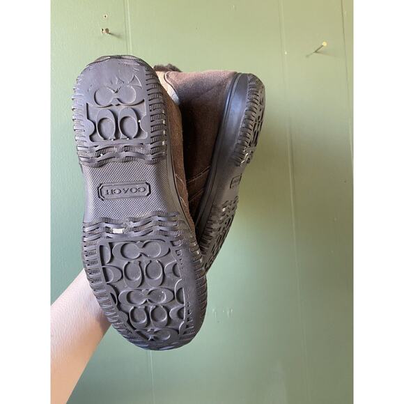 Coach Boots Womens Size 6.5 Sherman Chestnut Brown Mid Calf Winter Snow Shoes - Picture 12 of 13